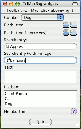 General widgets on Mac